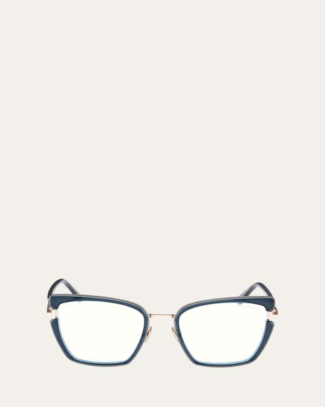 Butterfly Metal Blue Block Glasses